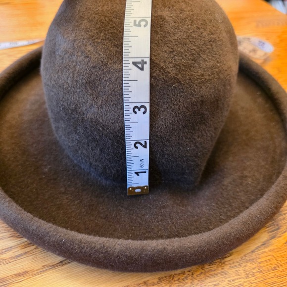 Eric Javits Women's Brown Velour Felt Fedora Hat Packable - Picture 3 of 8